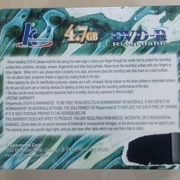 2/$20 NEW KHypermedia DVD+R Slim 10 Pack - Picture 2 of 2